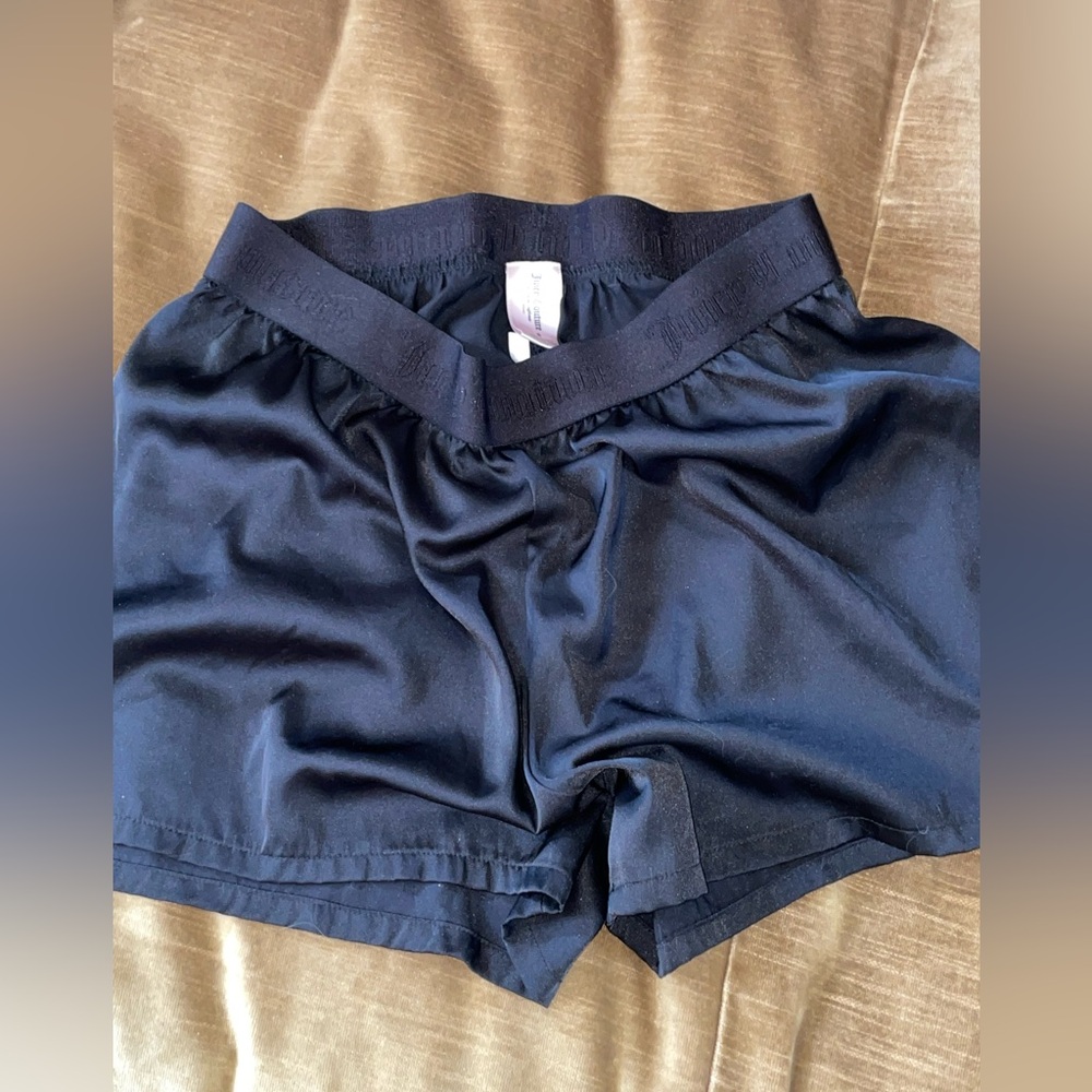 Juicy Couture Black Rhinestone Booty Silk Sleep Shorts Women’s Boxers Night Punk - Picture 4 of 5